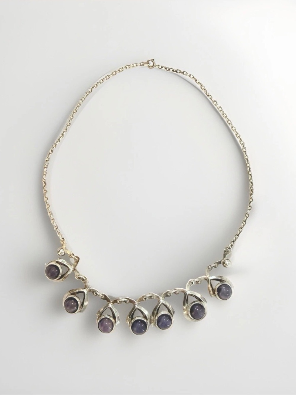 Hermann Siersbøl Danish Vintage 925 and Amethyst necklace. 16 inches